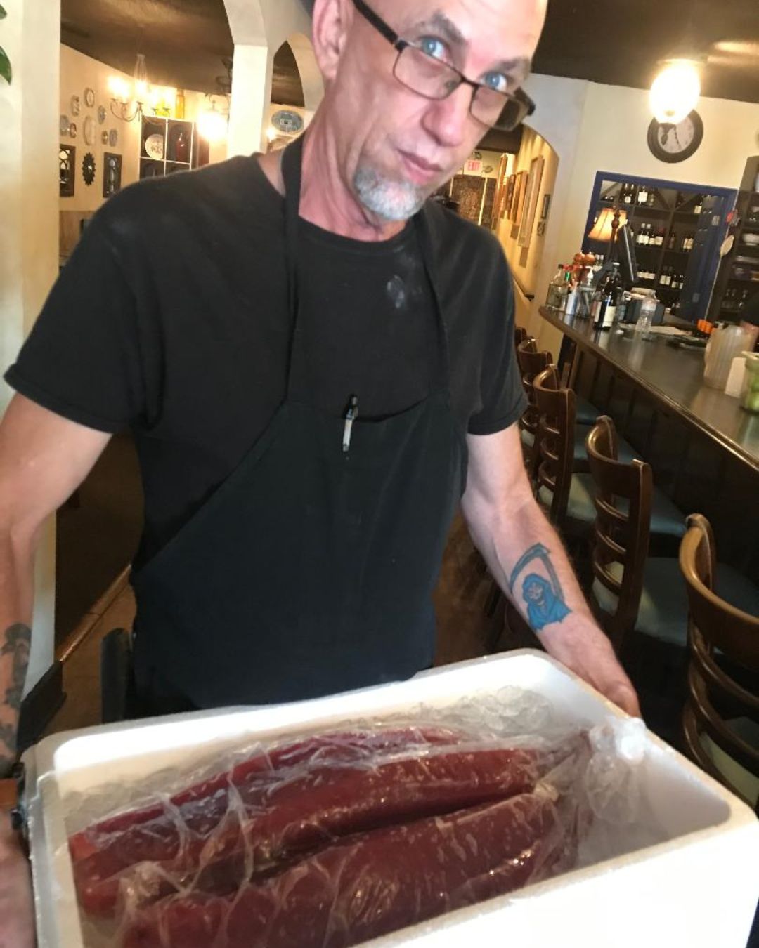 Chef Rob with Fresh Salmon